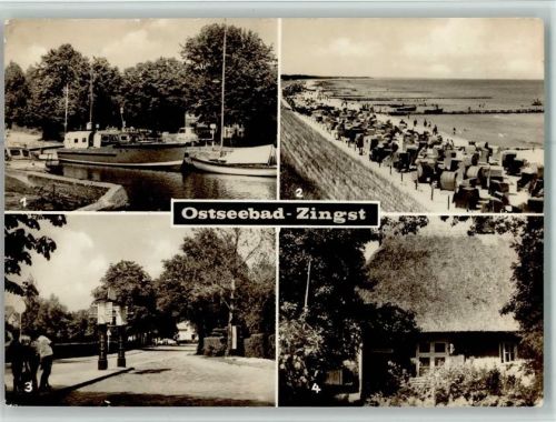 Ostseebad Zingst a Darß Hafen Strand Bus-Haltestelle Heimat-Museum 4-Bildaufnahme