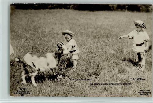 und sein Bruder mit einer Ziege - Nr.227 Foto Berger 1908 AK