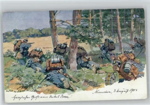 1904 Militär Soldaten auf der Lauer - 1904 - Serie 275.1 Dess III AK