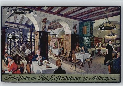 Bier - Hofbräuhaus - Trinkstube 1928 AK Quidenus, F. Künstlerkarte