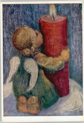 Nr. 375 - Engel mit Kerze "Ein Freudenlicht" Weihnachten Spötl, M.