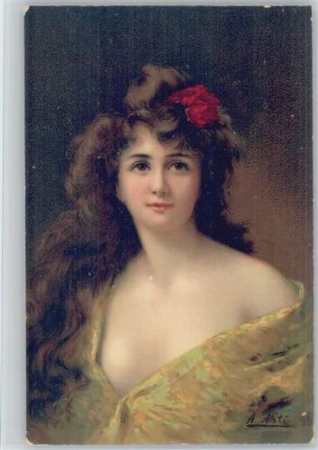 T.S.N. Serie 505 No 3 - Galmour Frau mit Blume im Haar