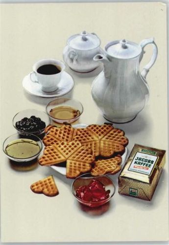 Werbung - Gedeckter Tisch - Jacobs Kaffee - 1976 AK Kaffee