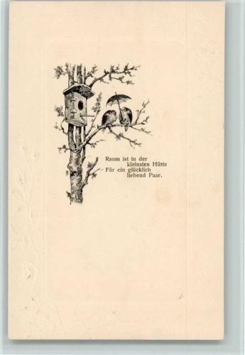 1900 Verlag Odemar Nr. 1013 passepartout - vermenschlichte Vögel mit einem Regenschirm AK