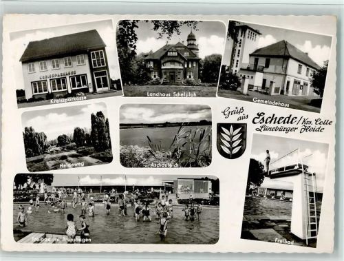 Eschede Kreissparkasse Landhaus Schelploh Heideweg Aschauteich Freibad im Brunshagen Freibad Sprungturm