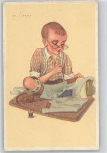 Kind als Schneider - Knopf annähen -