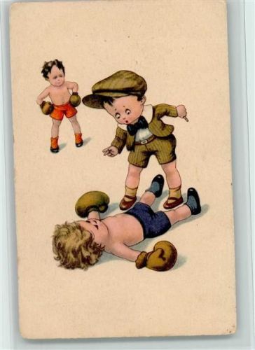 Kinder boxen - Knock out 1929 AK
