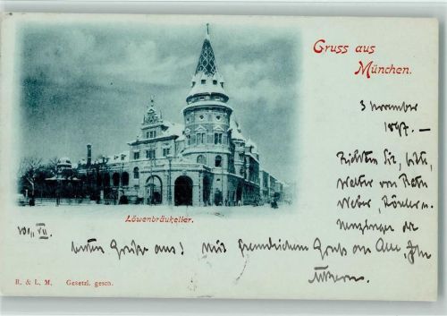 München im Winter - Gruss aus 1897 AK