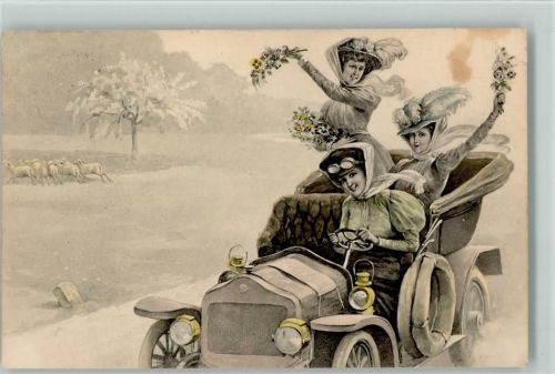 V.K. Vienne 7031 - Frauen im Automobil