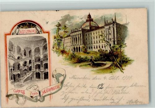 München Gruss aus - Justizpalast 1900 AK