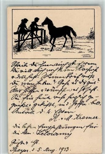 1913 C Nr. 64 Berliner Tierschutzverein - Kinder und ein Pferd