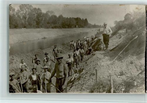 Kanalbefestigung, Deichbau Privatfoto ca 1934 AK