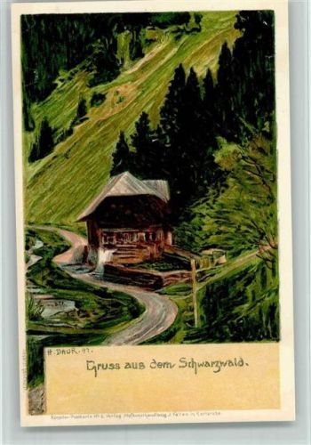 Velten Verlag Nr. 6 Gruss aus dem Schwarzwald - AK Sehr gute Erhaltung Daur, H. Lithographie