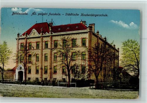 Bekescsaba 1918 Knabenschule AK