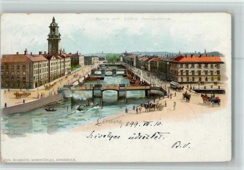 Göteborg 1899 Norra och Sädra Hamngatorna sign
