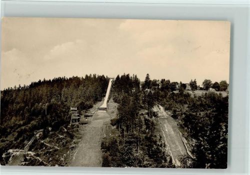 O6055 Oberhof , Thüringen Sprungschanzen 1960 Foto AK Wintersport