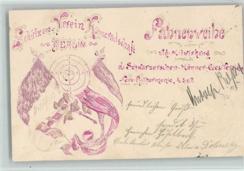 Berlin Mitte 1902 Kameradschaft Berlin - Fahnenweihe - Ereignis 1902 AK