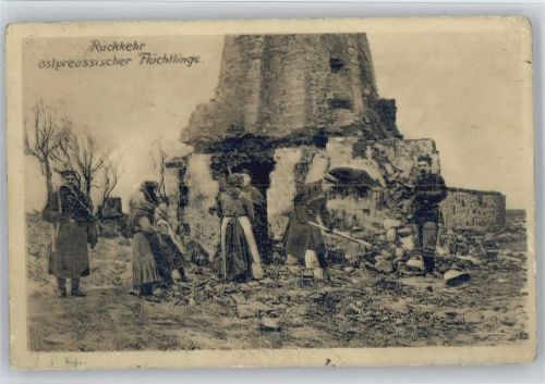 Ostpreussenhilfe Nr. 132 AK Rückkehr der Flüchtlinge, aufräumen der Trümmer