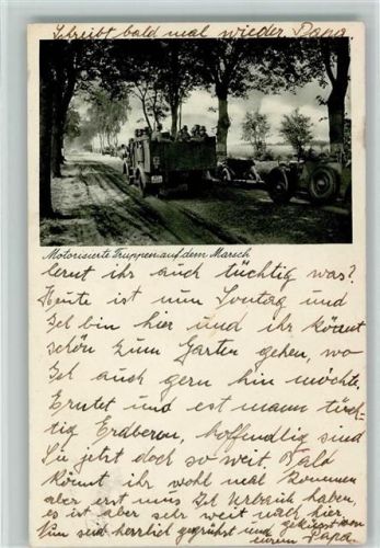 1940 Motorisierte Truppen auf dem Marsch - Feldpoststempel Ers. Batl. 11 Bergen