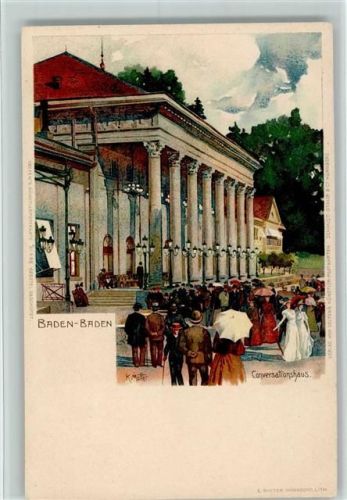 Baden-Baden 1898 Conservationshaus, Velten Verlag 486?, sehr gute Erhaltung AK