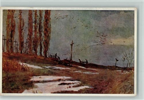 Nr. 448 Kriegsfürsorgeamt WK I AK Kriegsgräber in Russland Kriegsfürsorgeamt Künstlerkarte