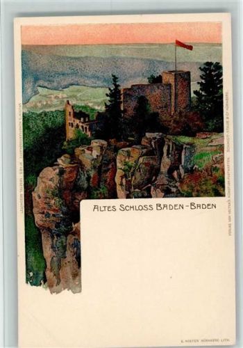 Baden-Baden 1898 Ales Schloß, Velten Verlag Nr. 489, sehr gute Erhaltung AK