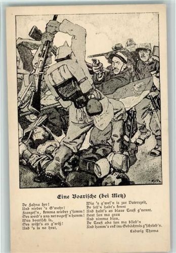 Eine Boarische bei Metz von Ludwig Thoma - Karikatur