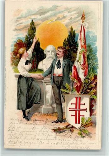 Passepartout - Huldigung AK Turnvater Jahn 1907 Prägedruck