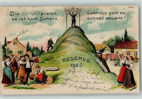 Soldatenlitho - Nr. 7436 - Hügel - Frauen nehmen Abschied