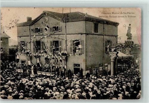 Sainte-Florine 1913 Concours Musical Défilè des Sociétés devant la Tribune