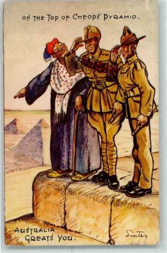 On the top of Cheops Pyramid Soldaten Uniform sign