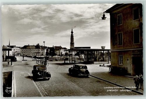 Simbach Landesgrenze Simbach-Braunau Neue Innbrücke Grenzschranke Oldtimmer