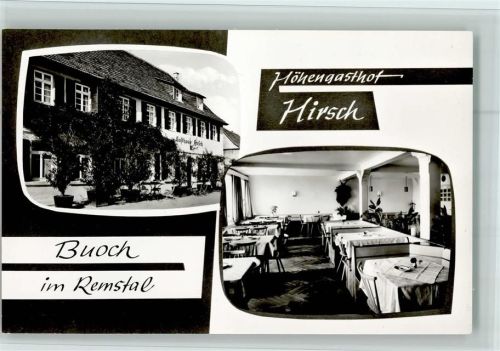 73630 W7064 Buoch 1960 - Höhengasthof Hirsch mit Innenansicht, gute Erhaltung AK