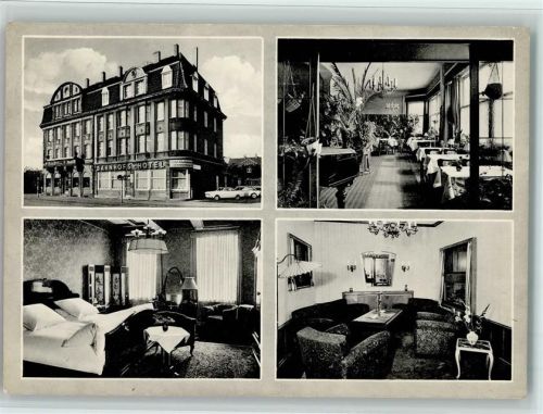 Lünen 1971 Bahnhofs-Hotel mit Innenansichten, gute Erhaltung AK