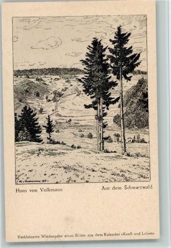 1916 sign Hans von Volkmann - aus dem Schwarzwald