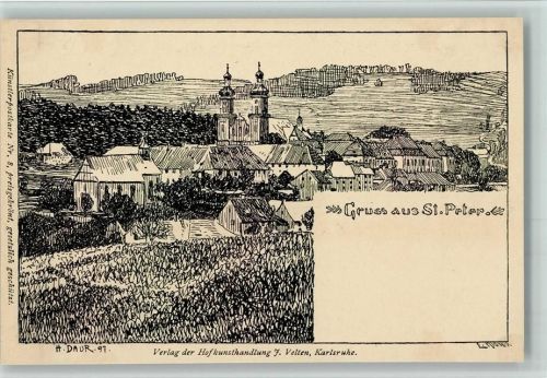 W7811 St. Peter , Schwarzw Velten Künstlerkarte Nr. 8 AK Top Erhaltung Daur, H. Lithographie