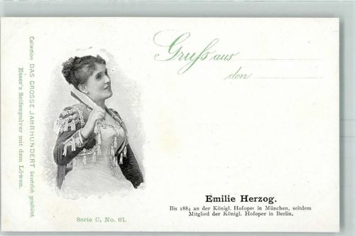 Das grosse Jahrhundert Werbung Essers Seifenpulver Serie C Nr. 61 Emilie Herzog