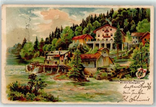 Weyarn 1904 Gasthaus Weiglmühle Münchner Quellengebiet