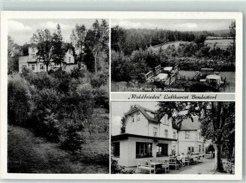 Bendestorf Rathjens Restaurant Cafe Pension Waldfrieden Blick aus dem Speisesaal