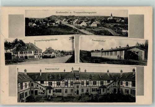 Grafenwöhr Truppenübungsplatz Verwaltungsgebäude Feldbahnhof Kasernenhof