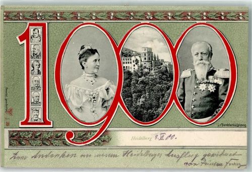 W6900 Heidelberg , Neckar Großherzog in Uniform und Gemahlin v. Baden Prachtkarte AK Adel Baden 1900