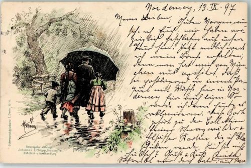 1897 Verlag Elchlepp Schwarwaldpostkarte Trachten Prechthal Litho