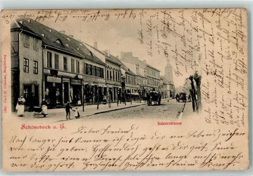 Schönebeck 1900 Salzerstraße Kirche Geschäfte