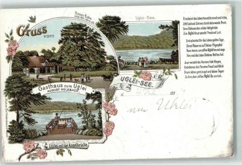 Uklei 1897 Gasthaus zum Uglei Uglei-See Angler Gedicht