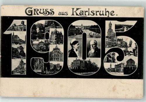 Karlsruhe Jahreszahl 1905 mit Bildern