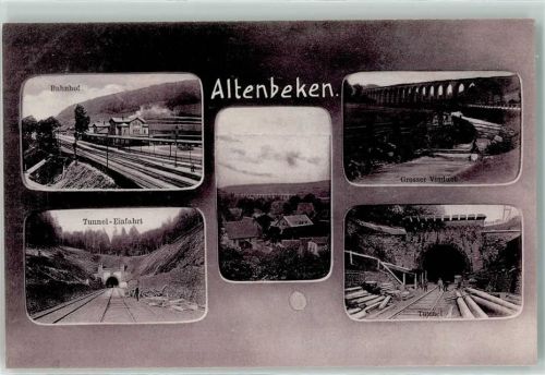 33184 W4791 Altenbeken - Bahntunnel Langholzstämme Bahnhof Viadukt