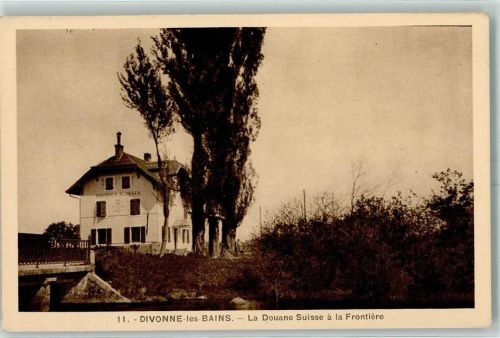 Divonne-les-Bains 1914 La Douane Suisse a la Frontiere - Grenze AK