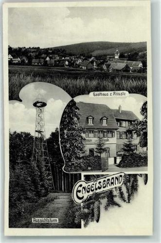75331 W7543 Engelsbrand Gebrauchsspuren Aussichtsturm Gasthaus zum Rössle