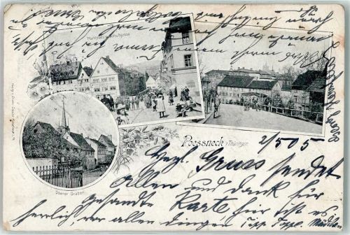 Pößneck 1905 Marktplatz Schuhgasse Oberer Graben Bahnhofstraße