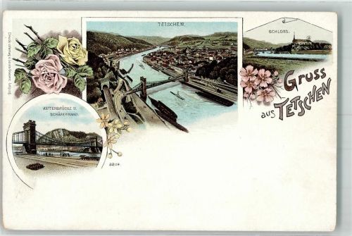 Decin Kettenbrücke Schäferwand Schloss